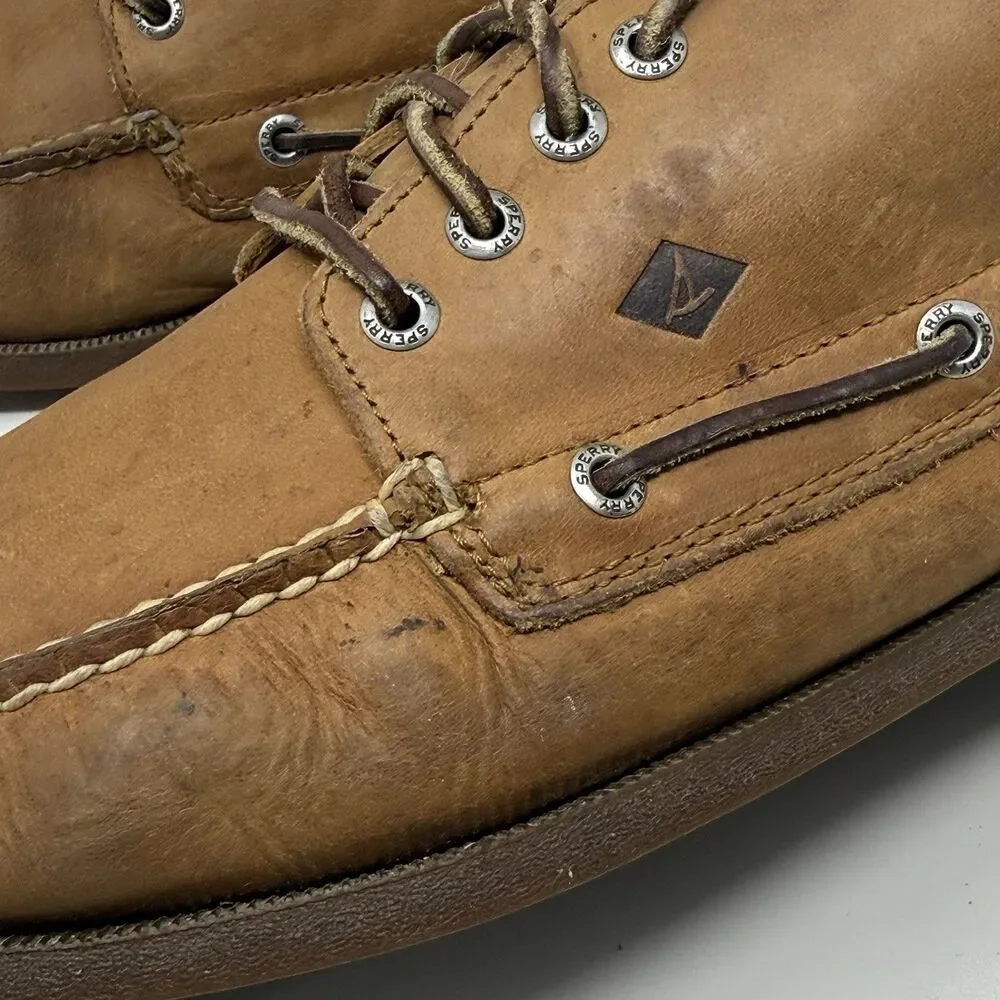 Sperry Top Sider Authentic Chukka Boots Mens 12 M Brown Leather Preppy Casual